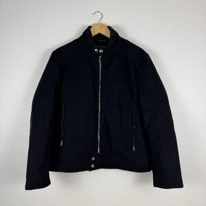 BOSS Hugo Boss Clesh Men's Black Virgin Wool Blend Zip Up Jacket Size 38R